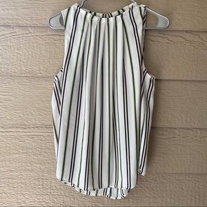 Ann Taylor Sleeveless Striped White Blouse